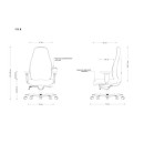 Fotel ergonomiczny do pracy zmianowej PIU M – SYNCHRON, udźwig 150 kg