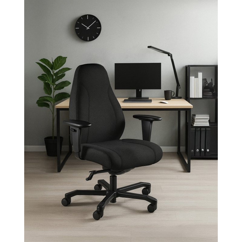 Fotel ergonomiczny do pracy zmianowej PIU M – SYNCHRON, udźwig 150 kg