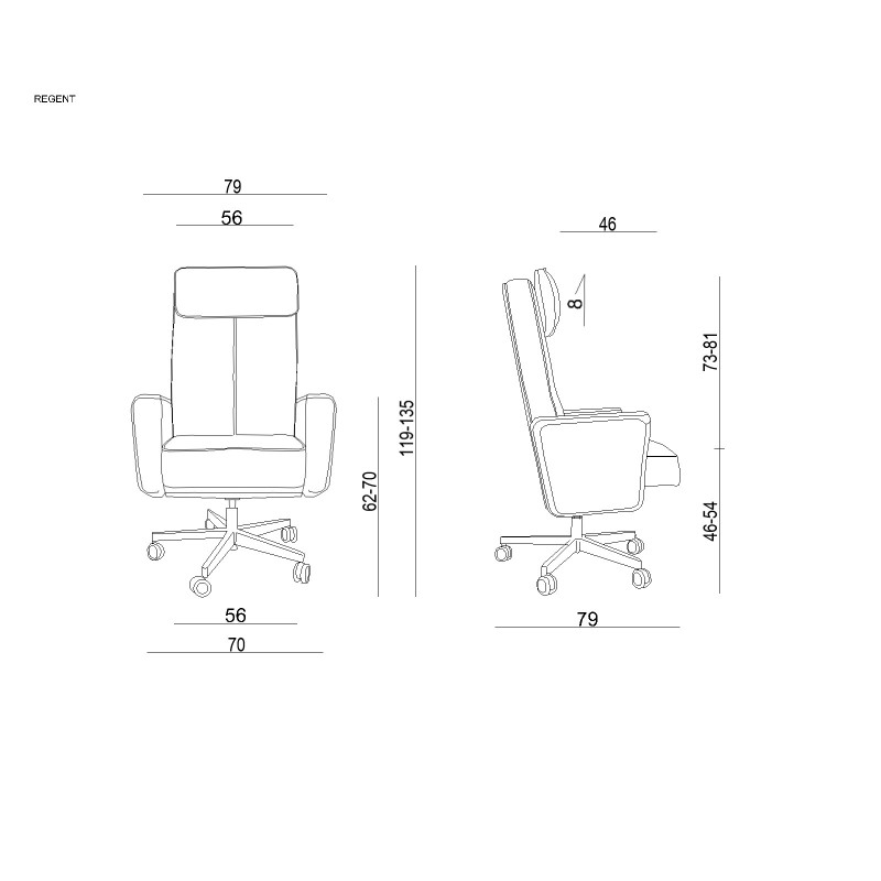 Fotel skórzany HIGH-END REGENT – Synchron, sterowanie w podłokietnikach, podstawa aluminiowa - Kolor Obicia: HL-4 Czarny - Rodzaj Obicia: Skóra Naturalna
