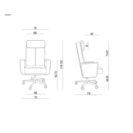 Fotel skórzany HIGH-END REGENT – Synchron, sterowanie w podłokietnikach, podstawa aluminiowa - Kolor Obicia: HL-4 Czarny - Rodzaj Obicia: Skóra Naturalna