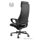 Fotel HIGH-END VIRGO – Synchron, regulacja zagłówka, podstawa aluminiowa - Rodzaj Obicia: Eko-Skóra - Kolor Obicia: RPU-001 Czarny