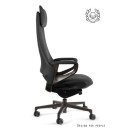 Fotel HIGH-END VIRGO – Synchron, regulacja zagłówka, podstawa aluminiowa - Rodzaj Obicia: Eko-Skóra - Kolor Obicia: RPU-001 Czarny