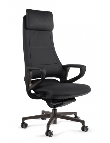 Fotel HIGH-END VIRGO – Synchron, regulacja zagłówka, podstawa aluminiowa 