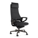 Fotel HIGH-END VIRGO – Synchron, regulacja zagłówka, podstawa aluminiowa - Rodzaj Obicia: Eko-Skóra - Kolor Obicia: RPU-001 Czarny