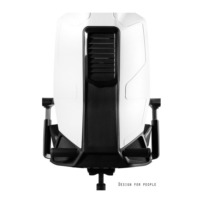 Fotel ergonomiczny RONIN - mechanizm SYNCHRON - Kolor Siatki: RS01 Czarny - Kolor Stelaża: Biały - Rodzaj Obicia: Elastomer - Kolor Obicia: TPE-4 Czarny
