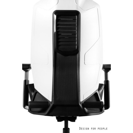 Fotel ergonomiczny RONIN - mechanizm SYNCHRON - Kolor Siatki: RS01 Czarny - Kolor Stelaża: Biały - Rodzaj Obicia: Elastomer - Kolor Obicia: TPE-4 Czarny