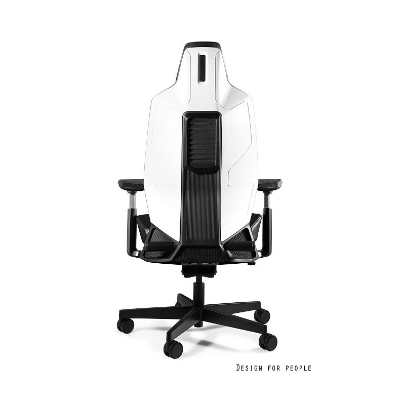 Fotel ergonomiczny RONIN - mechanizm SYNCHRON - Kolor Siatki: RS01 Czarny - Kolor Stelaża: Biały - Rodzaj Obicia: Elastomer - Kolor Obicia: TPE-4 Czarny