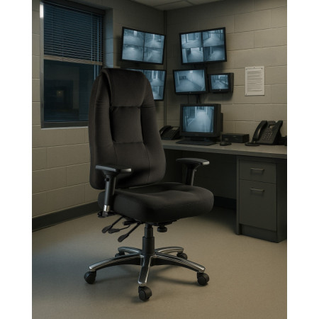 Fotel ergonomiczny do pracy zmianowej 24/7 COMMANDER z mechanizmem asynchronicznym i podłokietnikami 4D