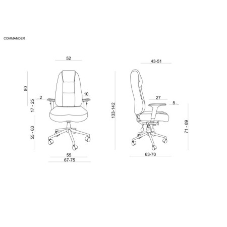 Fotel ergonomiczny do pracy zmianowej 24/7 COMMANDER z mechanizmem asynchronicznym i podłokietnikami 4D