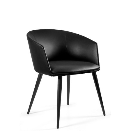 Krzesło tapicerowane BARNET A z metalowymi nogami - Kolor Obicia: PU4 Black (Czarny) - Rodzaj Obicia: Eko-Skóra PU