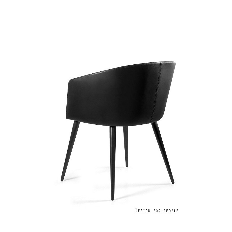 Krzesło tapicerowane BARNET A z metalowymi nogami - Kolor Obicia: PU4 Black (Czarny) - Rodzaj Obicia: Eko-Skóra PU