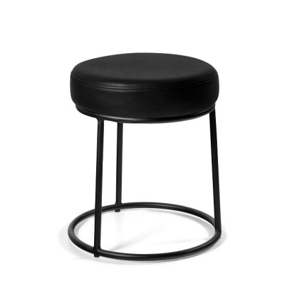 Stołek tapicerowany CORTO z metalową podstawą - Kolor Obicia: PU4 Black (Czarny) - Rodzaj Obicia: Eko-Skóra PU