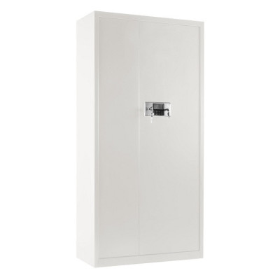 Szafka metalowa XD-034 z zamkiem elektronicznym, 2 szufladami i regulowaną półką - Rodzaj zamknięcia: Zamknięcie na klucz - Kolor: Biały
