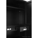 Szafka metalowa XD-034 z zamkiem elektronicznym, 2 szufladami i regulowaną półką - Rodzaj zamknięcia: Zamknięcie na klucz - Kolor: Czarny