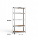 Regał Magazynowy Mag-G7030 Metalowy 5 Półek 150x70x30cm Szary