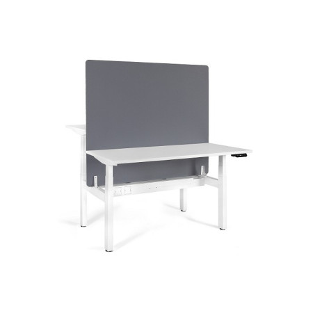 Podwójne biurko ACTIVE II z elektryczną regulacją wysokości - Kolor: Biały - Kolor Stelaża: Biały - Rozmiar blatu: 160x70 cm