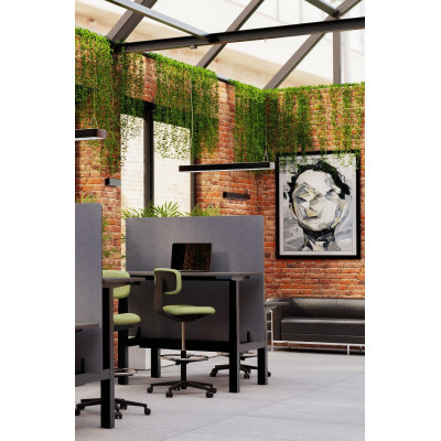 Podwójne biurko FIGHTER DOUBLE DESK z elektryczną regulacją wysokości - Kolor: Antracyt - Kolor Stelaża: Czarny - Rozmiar blatu: 160x70 cm 2