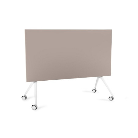Biurko składane mobilne CARL na kółkach - Kolor: Beżowy - Kolor Stelaża: Biały - Rozmiar blatu: 150x80 cm