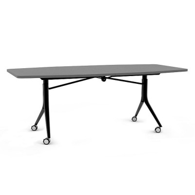 Stół rozkładany Carl Table – blat MFC 25 mm, zamek zabezpieczający, kółka 65 mm - Kolor: Antracyt - Kolor Stelaża: Czarny