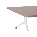 Stół rozkładany Carl Table II – blat MFC 25 mm, zamek zabezpieczający, kółka 65 mm - Kolor: Beżowy - Kolor Stelaża: Biały