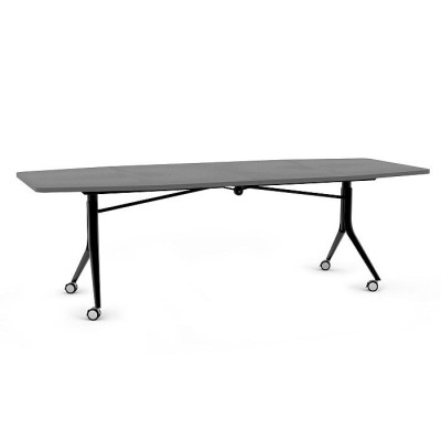 Stół rozkładany Carl Table II – blat MFC 25 mm, zamek zabezpieczający, kółka 65 mm - Kolor: Antracyt - Kolor Stelaża: Czarny