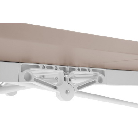 Stół rozkładany Carl Table II – blat MFC 25 mm, zamek zabezpieczający, kółka 65 mm - Kolor: Beżowy - Kolor Stelaża: Biały