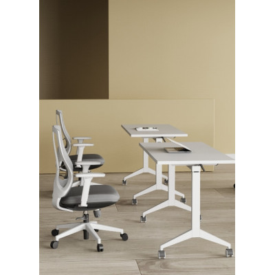 Biurko składane Yumi S – blat MFC 25 mm, kółka 65 mm, 80 kg - Kolor: Biały - Kolor Stelaża: Biały - Rozmiar blatu: 120x70 cm 2