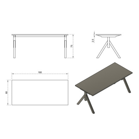 System Biurowy MARS MANAGER DESK – blat MFC 25 mm, orzech - Kolor Stelaża: Czarny - Rozmiar blatu: 180x80 cm - Kolor: Orzech