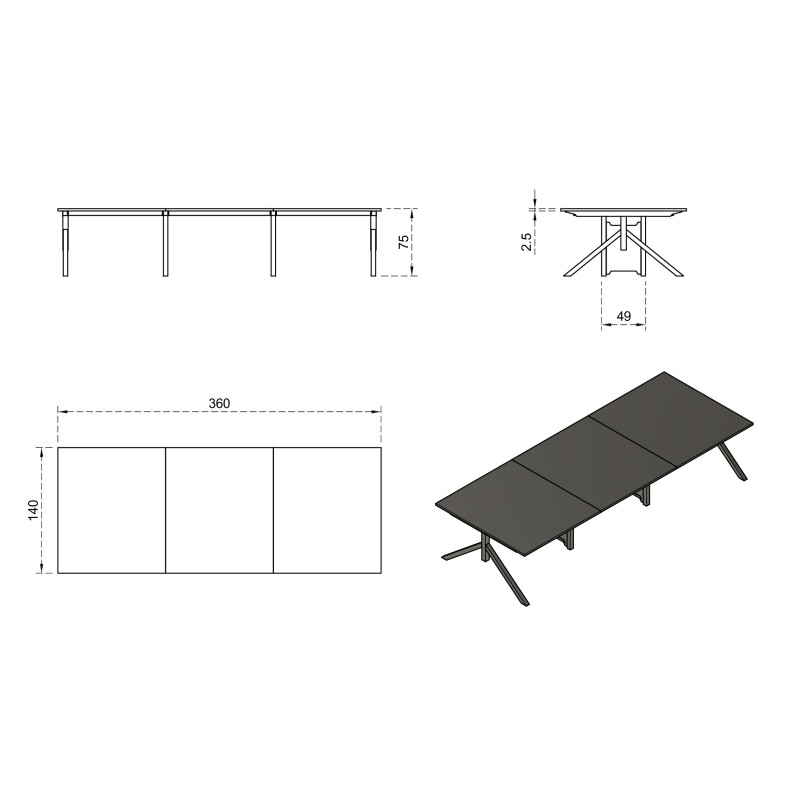 System Biurowy MARS WORKSTATION 6 – blat MFC 25 mm, orzech