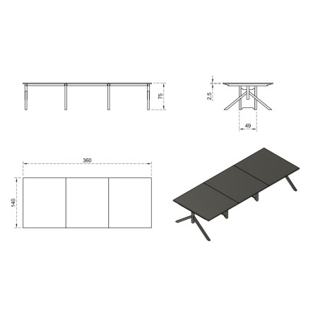 System Biurowy MARS WORKSTATION 6 – blat MFC 25 mm, orzech