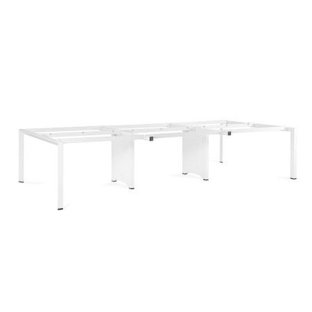 Stelaż PASON WORKSTATION 6 – metal lakierowany, stopki poziomujące - Kolor Stelaża: Biały
