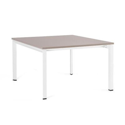 System biurowy PASON WORKSTATION 2 – blat MFC 25 mm, stelaż metalowy - Kolor: Beżowy - Kolor Stelaża: Biały