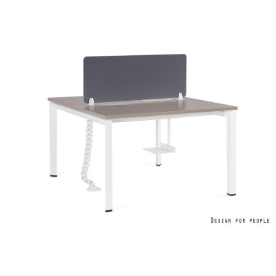System biurowy PASON WORKSTATION 2 – blat MFC 25 mm, stelaż metalowy - Kolor: Beżowy - Kolor Stelaża: Biały 2