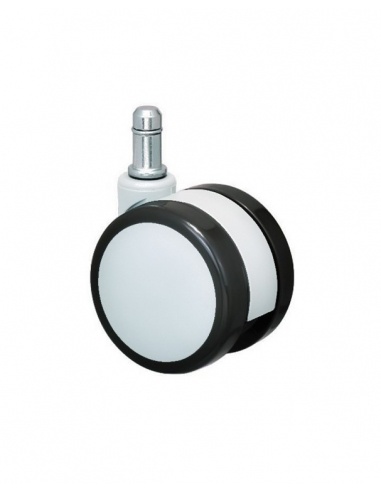 Kółka gumowane CT60-281B do foteli, miękkie, 5 szt., 60 mm, trzpień 11 mm - 1