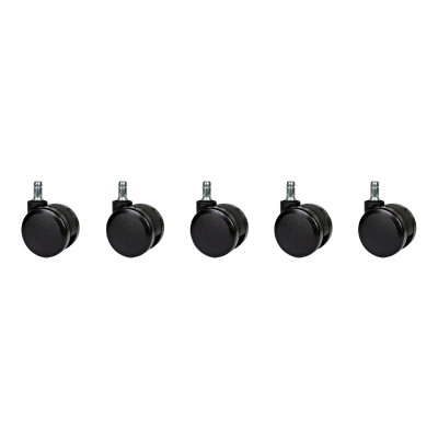Kółka nylonowe CT60-272 do foteli, twarde, 5 szt., 60 mm, trzpień 11 mm 2