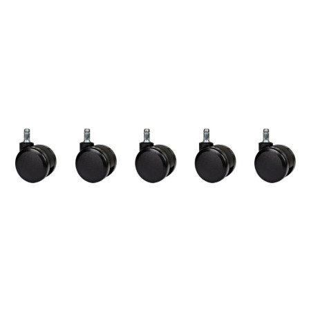 Kółka nylonowe CT60-272 do foteli, twarde, 5 szt., 60 mm, trzpień 11 mm