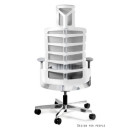 Fotel ergonomiczny SPINELLY z zagłówkiem — mechanizm samoważący, regulacja siedziska i podparcia lędźwiowego, certyfikaty BIFMA - Kolor Obicia: BL418 Black (Czarny) - Kolor Stelaża: Biały - Rodzaj Obicia: Tkanina BL