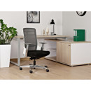 Fotel SPINELLY M – mechanizm samoważący Synchro - Kolor Obicia: BL418 Black (Czarny) - Kolor Stelaża: Biały - Rodzaj Obicia: Tkanina BL