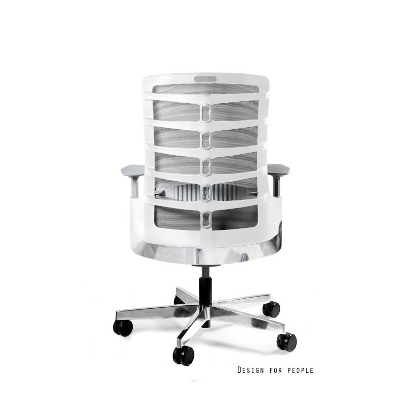 Fotel SPINELLY M – mechanizm samoważący Synchro - Kolor Obicia: BL418 Black (Czarny) - Kolor Stelaża: Biały - Rodzaj Obicia: Tkanina BL