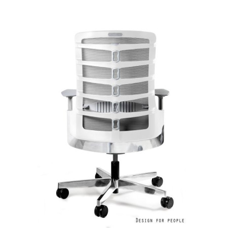 Fotel SPINELLY M – mechanizm samoważący Synchro - Kolor Obicia: BL418 Black (Czarny) - Kolor Stelaża: Biały - Rodzaj Obicia: Tkanina BL