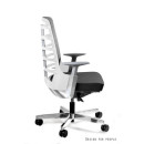 Fotel SPINELLY M – mechanizm samoważący Synchro - Kolor Obicia: BL418 Black (Czarny) - Kolor Stelaża: Biały - Rodzaj Obicia: Tkanina BL