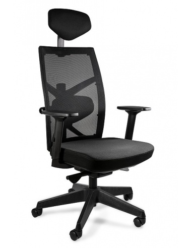Fotel ergonomiczny TUNE — mechanizm SYNCHRON, podłokietniki 3D, wysuw siedziska, 130 kg 