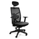 Fotel ergonomiczny TUNE — mechanizm SYNCHRON, podłokietniki 3D, wysuw siedziska, 130 kg - Kolor Obicia: BL418 Black (Czarny) - Kolor Stelaża: Czarny - Rodzaj Obicia: Tkanina BL - Kolor Siatki: AK61 Czarny