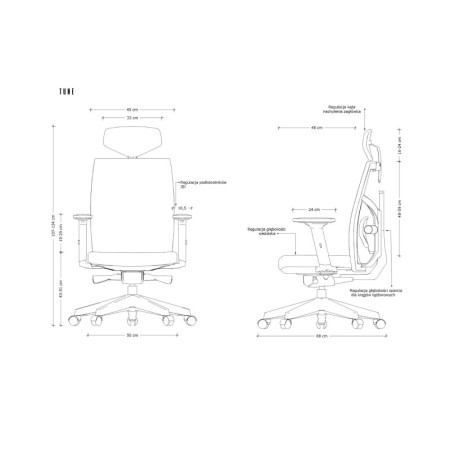 Fotel ergonomiczny TUNE — mechanizm SYNCHRON, podłokietniki 3D, wysuw siedziska, 130 kg - Kolor Obicia: BL416 Snowy (Śnieżny) - Kolor Stelaża: Biały - Rodzaj Obicia: Tkanina BL - Kolor Siatki: AK66 Szary