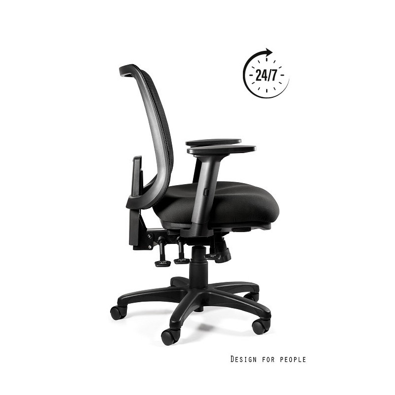 Fotel biurowy SAGA MID 24/7 z mechanizmem asynchronicznym i regulowanymi podłokietnikami