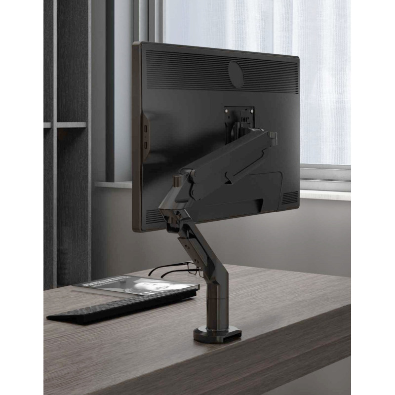 Uchwyt biurkowy DLB851 do monitora - aluminiowy, VESA - Kolor: Czarny