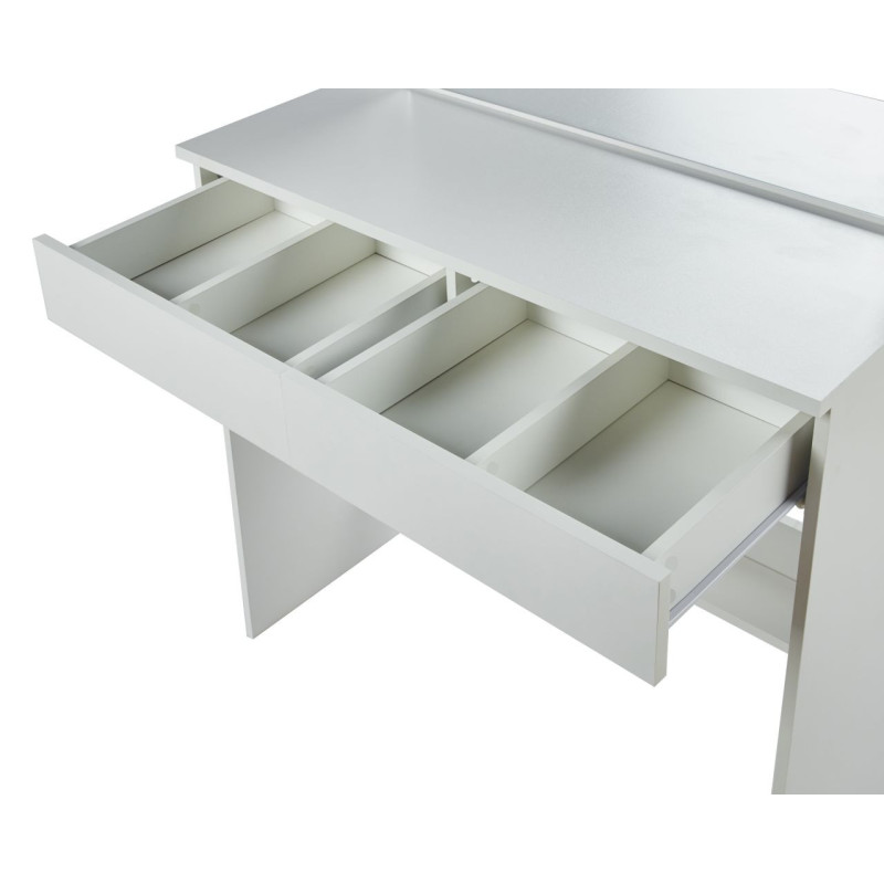 NKT004 toaletka z lustrem i oświetleniem LED 80×40×140 cm - Kolor: Biały