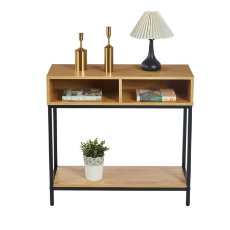 NKT001 konsola z półkami 80×30×75 cm - Kolor: 1-Dąb Naturalny