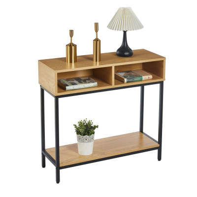 NKT001 konsola z półkami 80×30×75 cm - Kolor: 1-Dąb Naturalny