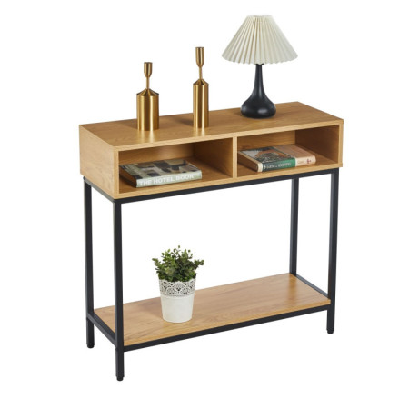 NKT001 konsola z półkami 80×30×75 cm - Kolor: 1-Dąb Naturalny